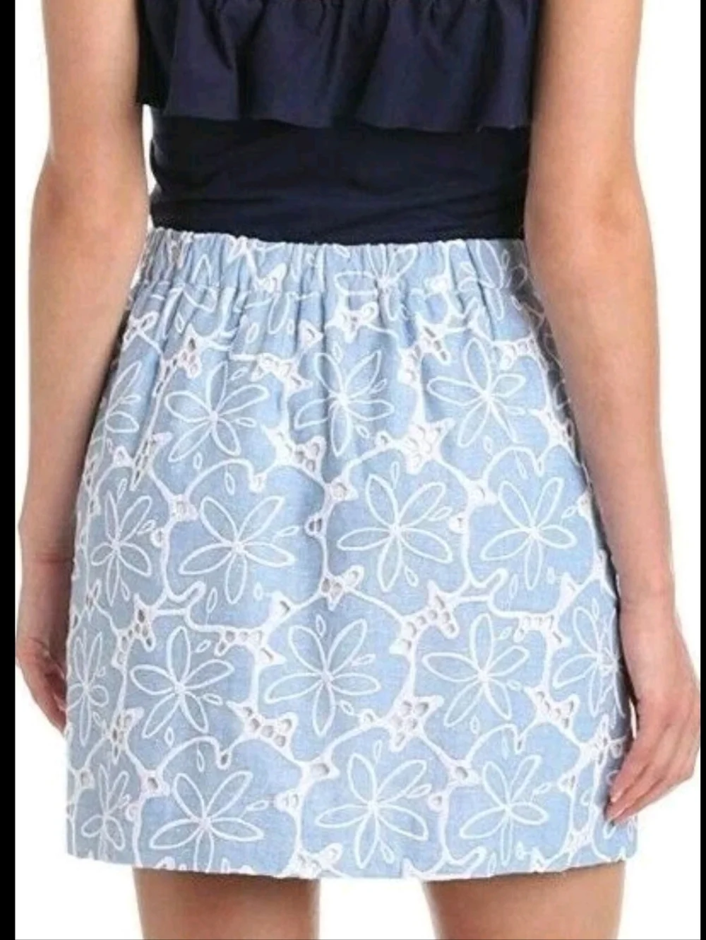 Lilly Pulitzer Athens Tide Blue Hollar For a Dollar Eyelet Dress Size Medium - Picture 4 of 8